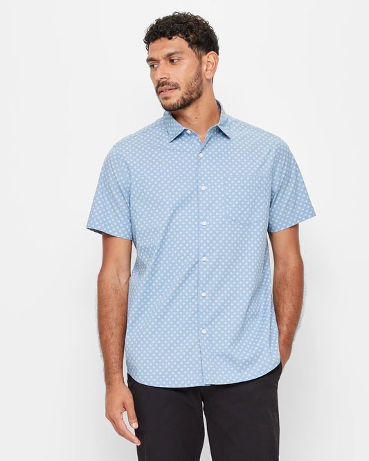 AS CLOTHING Article #6601 Mens Casual Shirts Smart Printed Shirt Short Sleeve