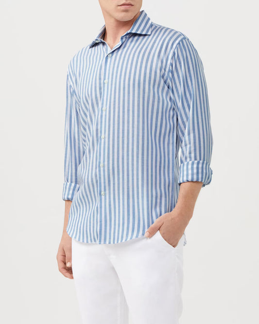 AS CLOTHING ARTICLE # 6615 Linen Tencel Stripe Shirt